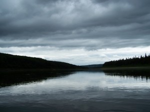 The Peace River on a cloudy morning