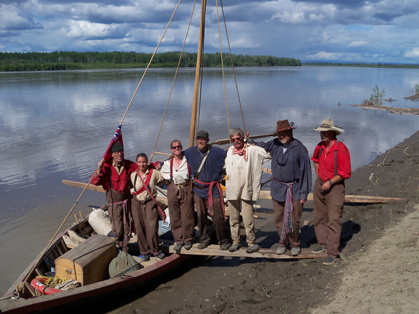 Crew of the York Boat Expedition on Peace River, Canada
