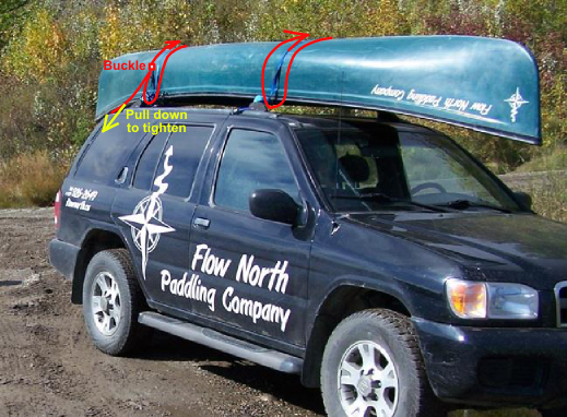 The best way to attach canoe to the roof